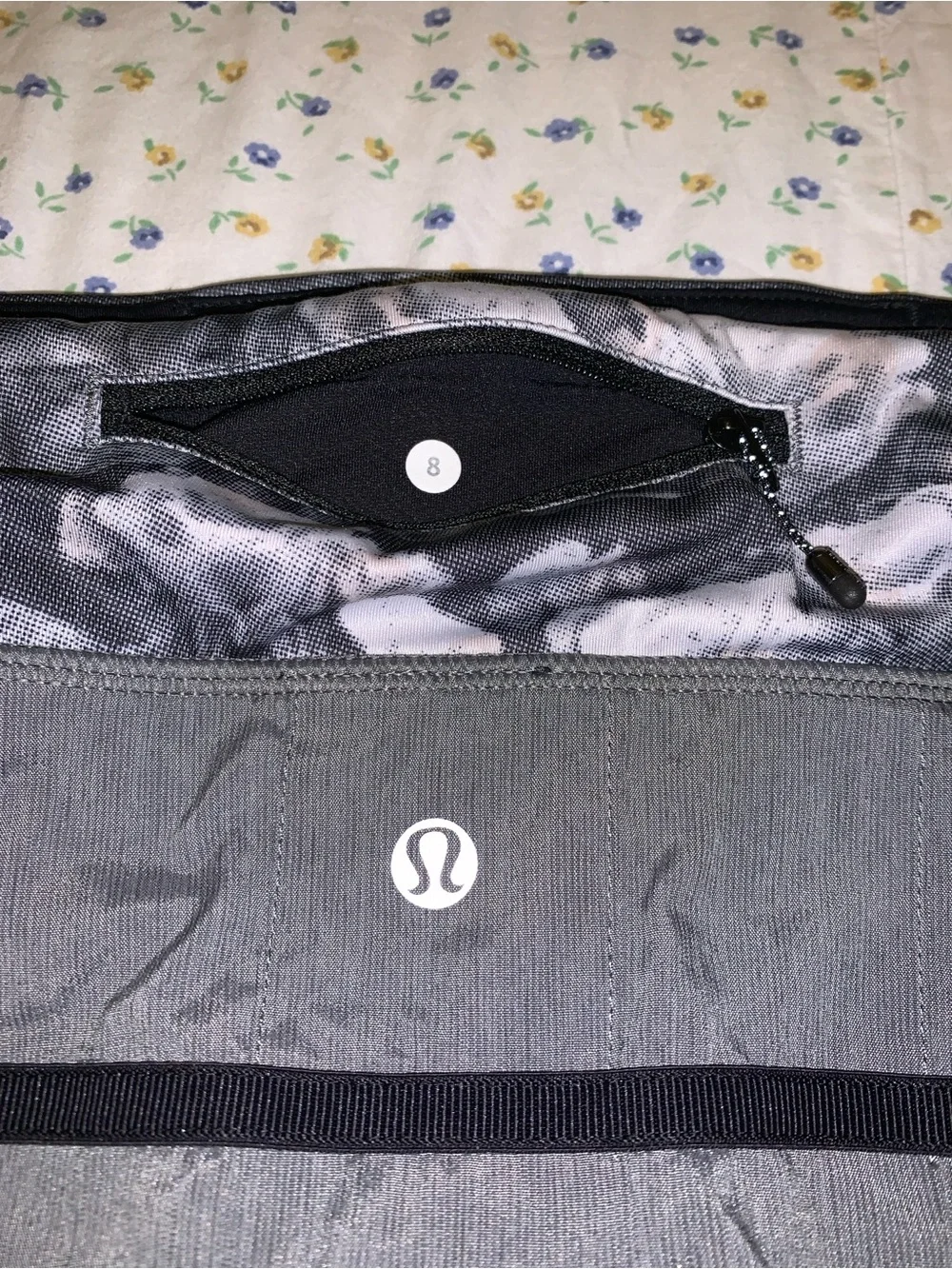 lululemon athletica Gray Mini Skirt with Floral Waistband